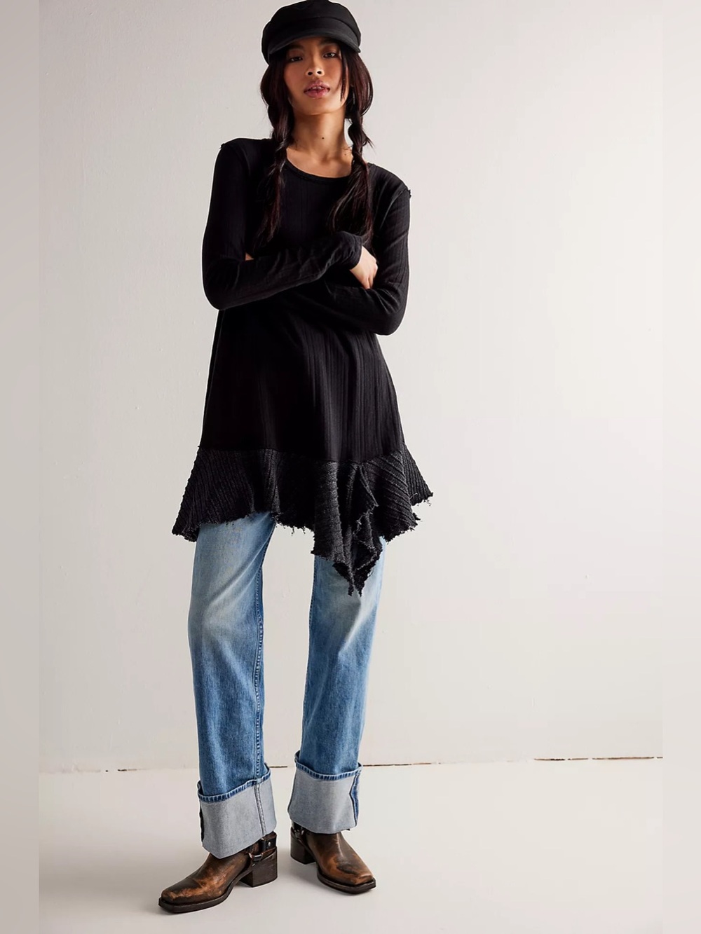 Free People Tate Pointelle Tunic Large